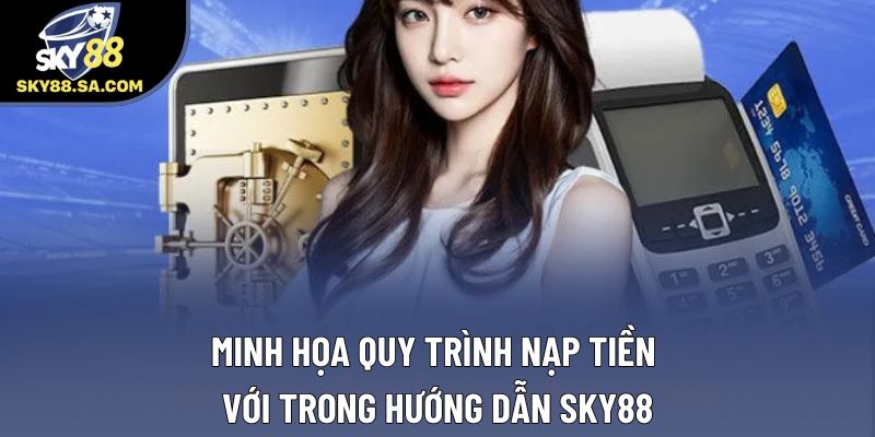 Minh họa quy trình nạp tiền với trong hướng dẫn Sky88